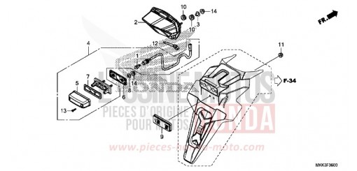 FEU ARRIERE/FEU D'IMMATRICULATION CRF1000D2J de 2018